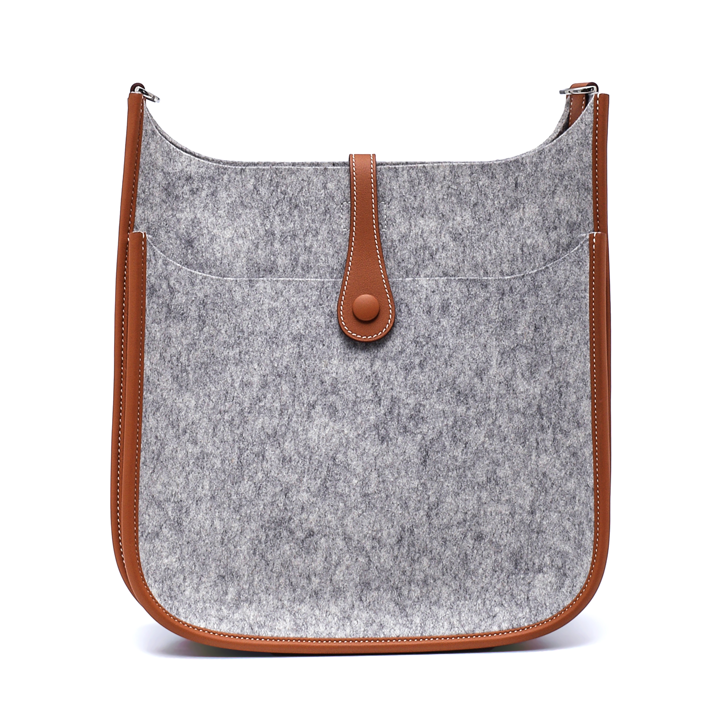 Hermès -Gris Clair and Gold Swift Palladium Hardware Evelyne 29 Bag